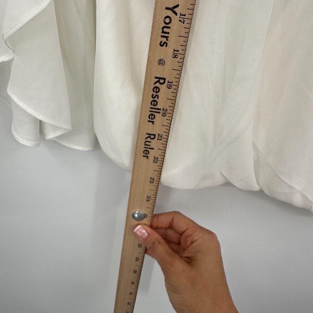 41 Hawthorn Womens Blouse Small White Surplice Neckline Bell Sleeve Top Preppy - Picture 13 of 14